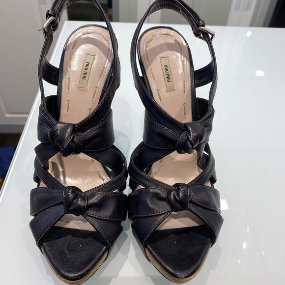 Miu Miu Shoes - Miu miu black platform sandals